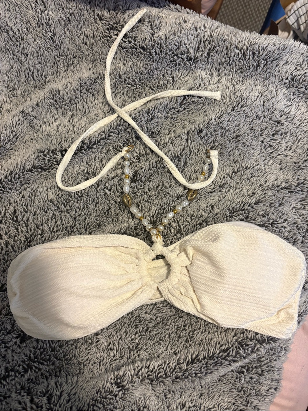 Sea Shell Accent Halter Bikini Top
